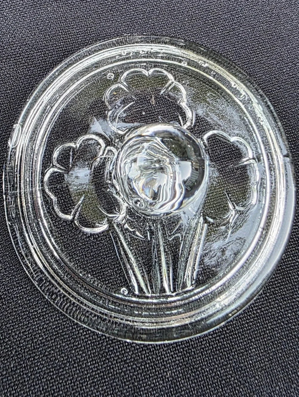 Vintage Williams Sonoma Glass Cookie Stamps Set 4 Hearts Flowers 1980s Baking